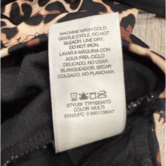 Leopard animal print swimsuit one piece black tan plus size 1X 16-18W beachy - Picture 7 of 7